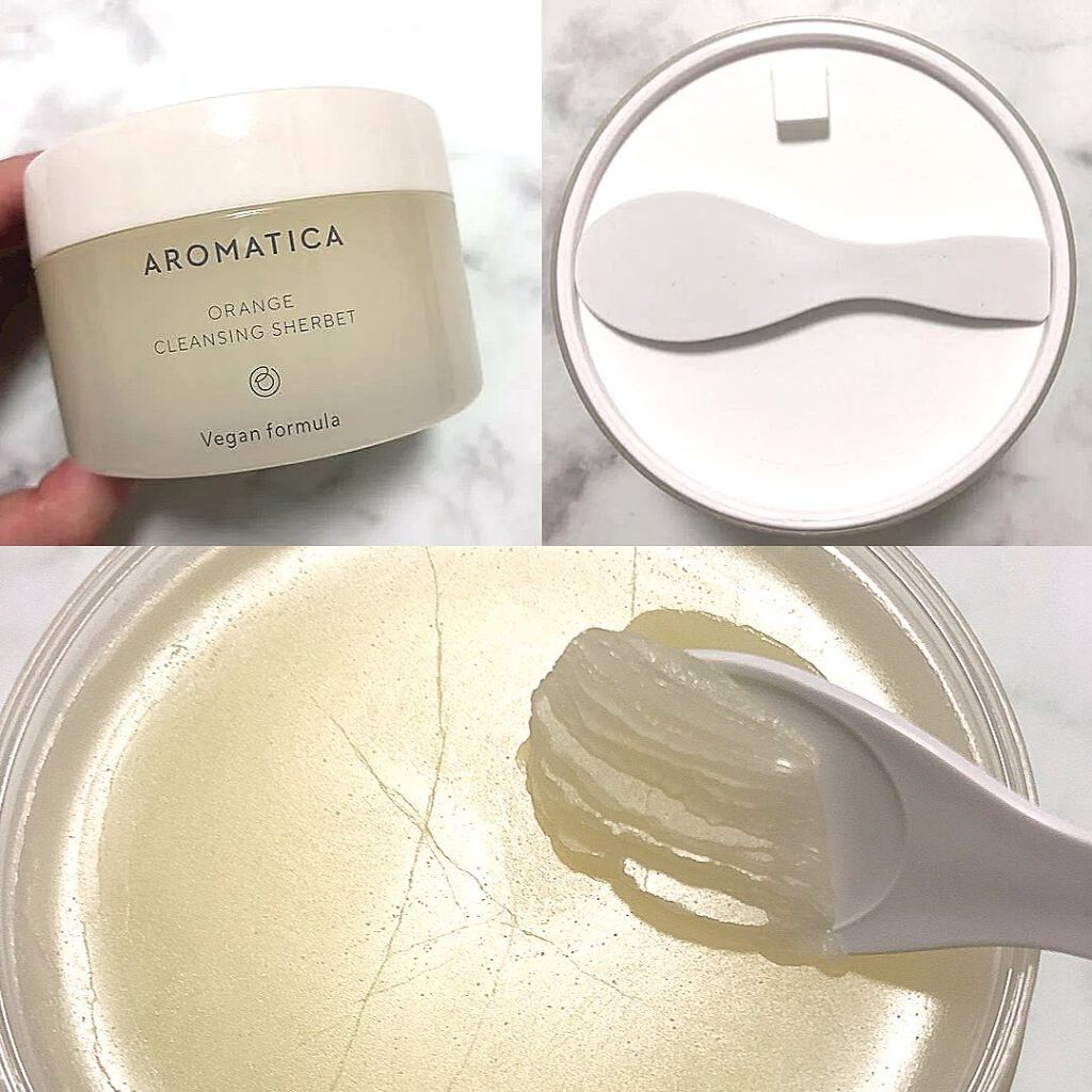 オレンジクレンジングシャーベット/AROMATICA/クレンジングバームを使ったクチコミ(3枚目)