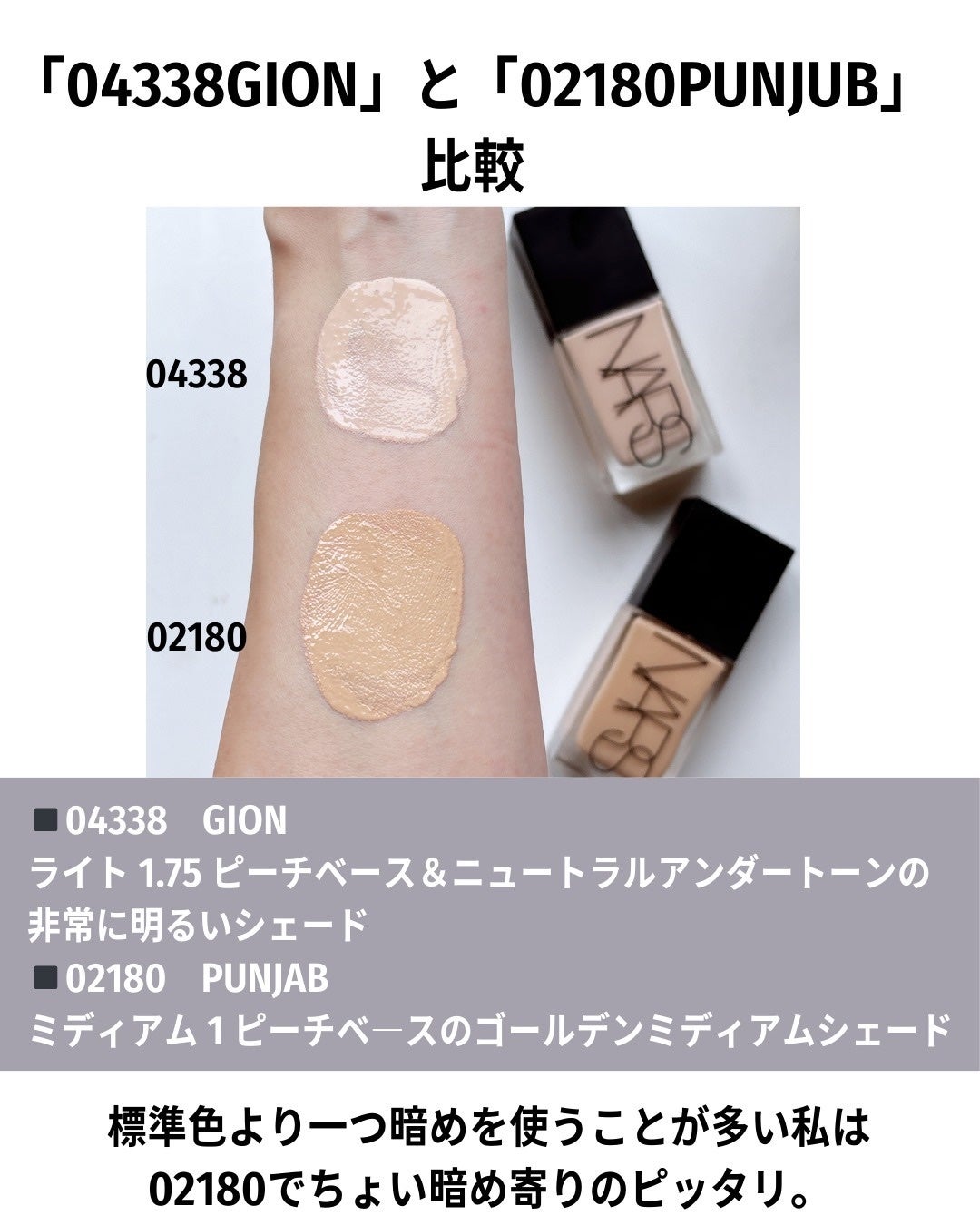 ライト NARSライトリフレクティングファンデーション02180・トーン