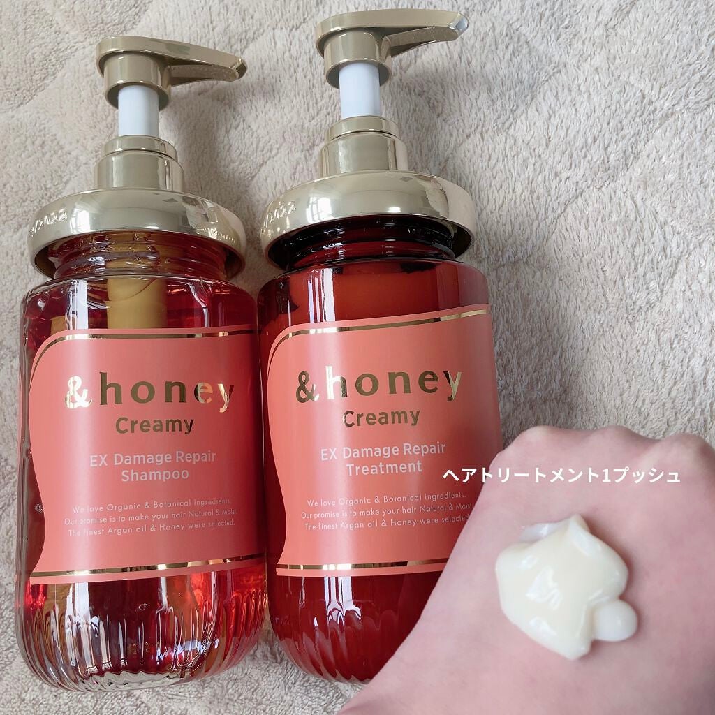 Creamy EXダメージリペアシャンプー1.0/ヘアトリートメント2.0/&honey/市販シャンプーを使ったクチコミ(4枚目)