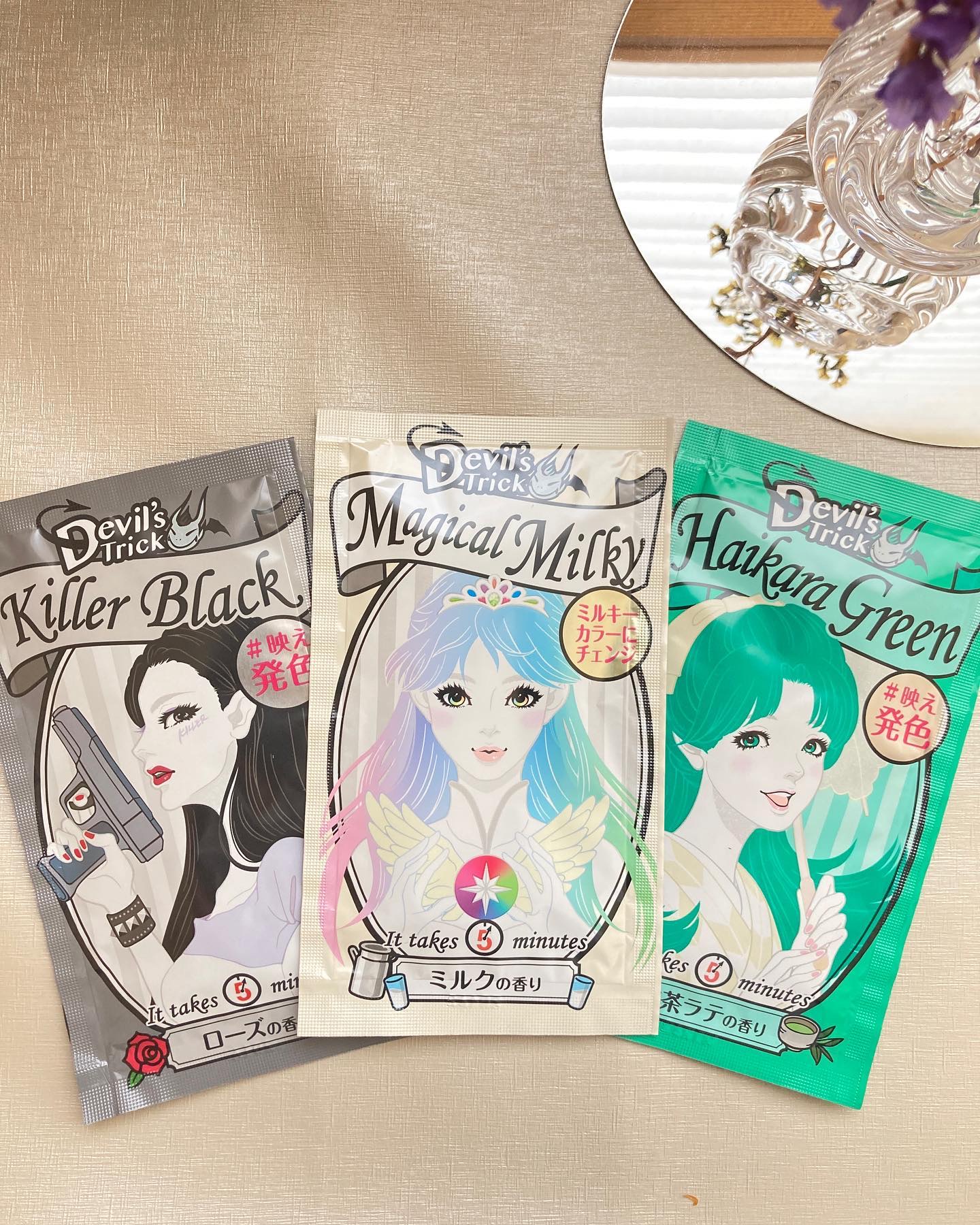 デビルズトリック ハイカラグリーン ～抹茶ラテの香り～/クイスクイス/ヘアカラーを使ったクチコミ（1枚目）