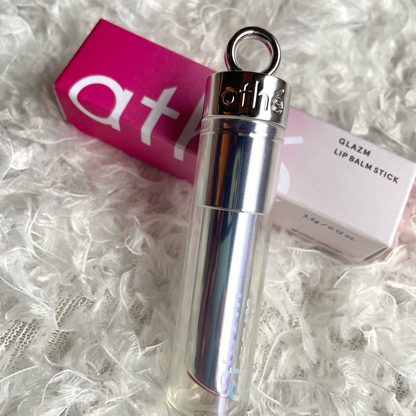 athé GLAZM LIP BALM STICKのクチコミ「パッケージも色もかわいい💘韓国リップ

athe
グレーズリップバーム
03 Attentio.....」（2枚目）