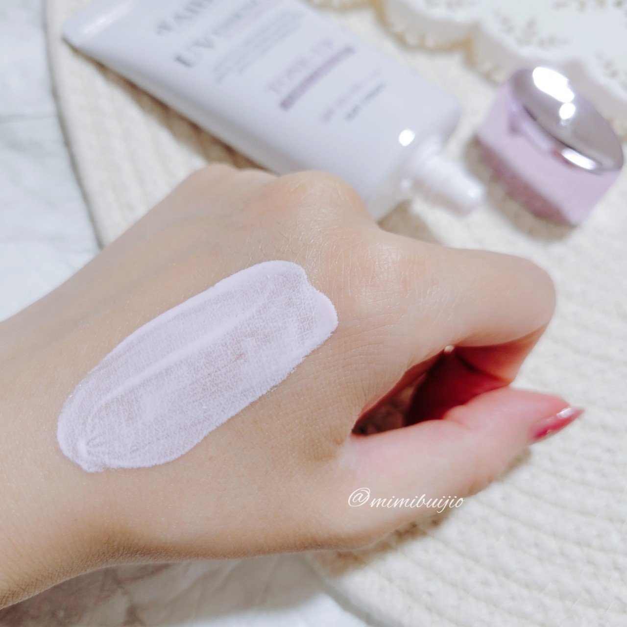 ダルバ ウォータフル トーンアップ サンクリーム(パープル)/ダルバ/日焼け止めクリームを使ったクチコミ（3枚目）