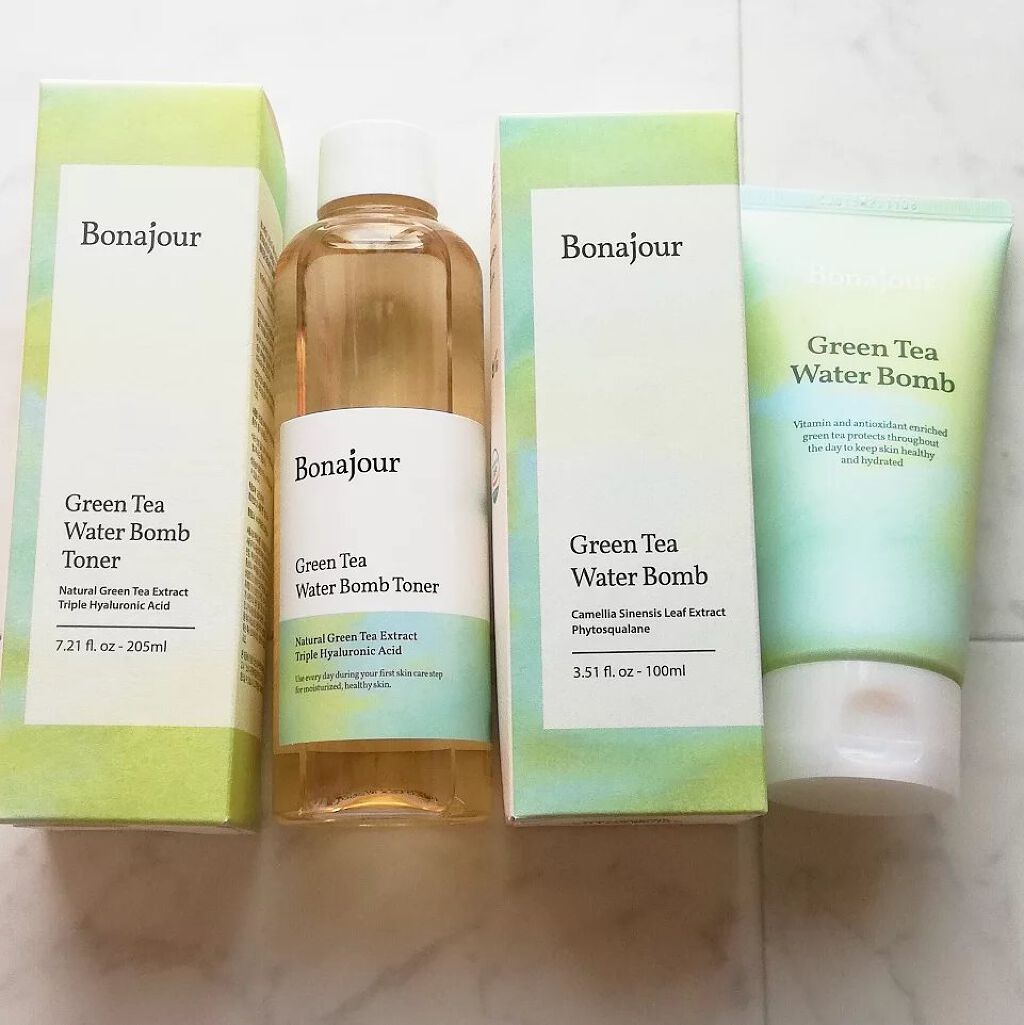 グリーンティーウォーターボム/Bonajour/フェイスクリームを使ったクチコミ(1枚目)