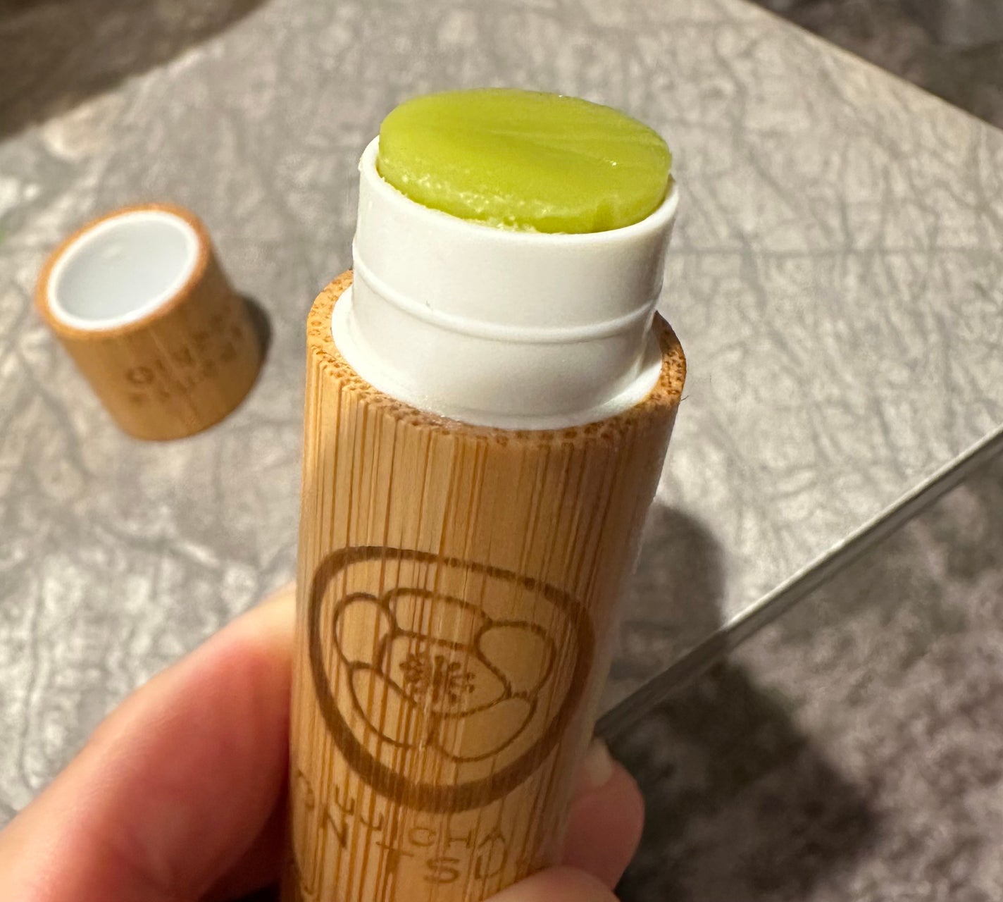 京さんぽりっぷくりーむ 祇園辻利 「抹茶」 Matcha green tea/しゃぼんやぽっち/リップクリームを使ったクチコミ(2枚目)