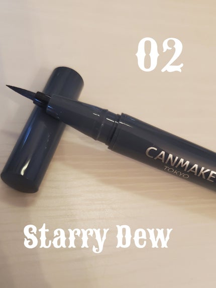 トキメキトゥインクルアイライナー 02 スターリーデュー/キャンメイク/リキッドアイライナーを使ったクチコミ(2枚目)
