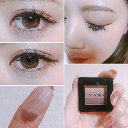 MISSHA トリプルシャドウのクチコミ「ミシャのトリプルアイシャドウのスウォッチです💗今日は12のライラックシティ💜
めちゃめちゃかわ.....」(1枚目)