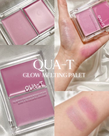 QUA-T グロウメルティングパレットのクチコミ「【#PR】\🇰🇷QUA-T💗じゅわっと発色ツヤツヤほっぺ🫐😮/


韓国で人気のチークが日本進.....」（1枚目）