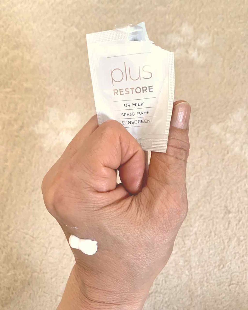 UVミルク/PLUSRESTORE/日焼け止めミルクを使ったクチコミ(2枚目)