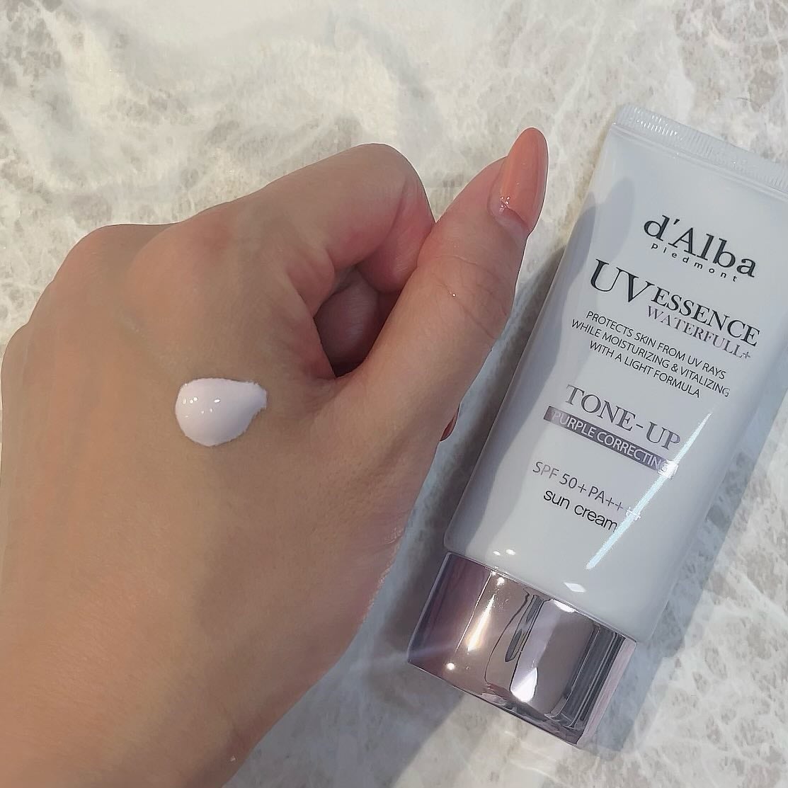 ダルバ ウォータフル トーンアップ サンクリーム(パープル)/ダルバ/日焼け止めクリームを使ったクチコミ(2枚目)
