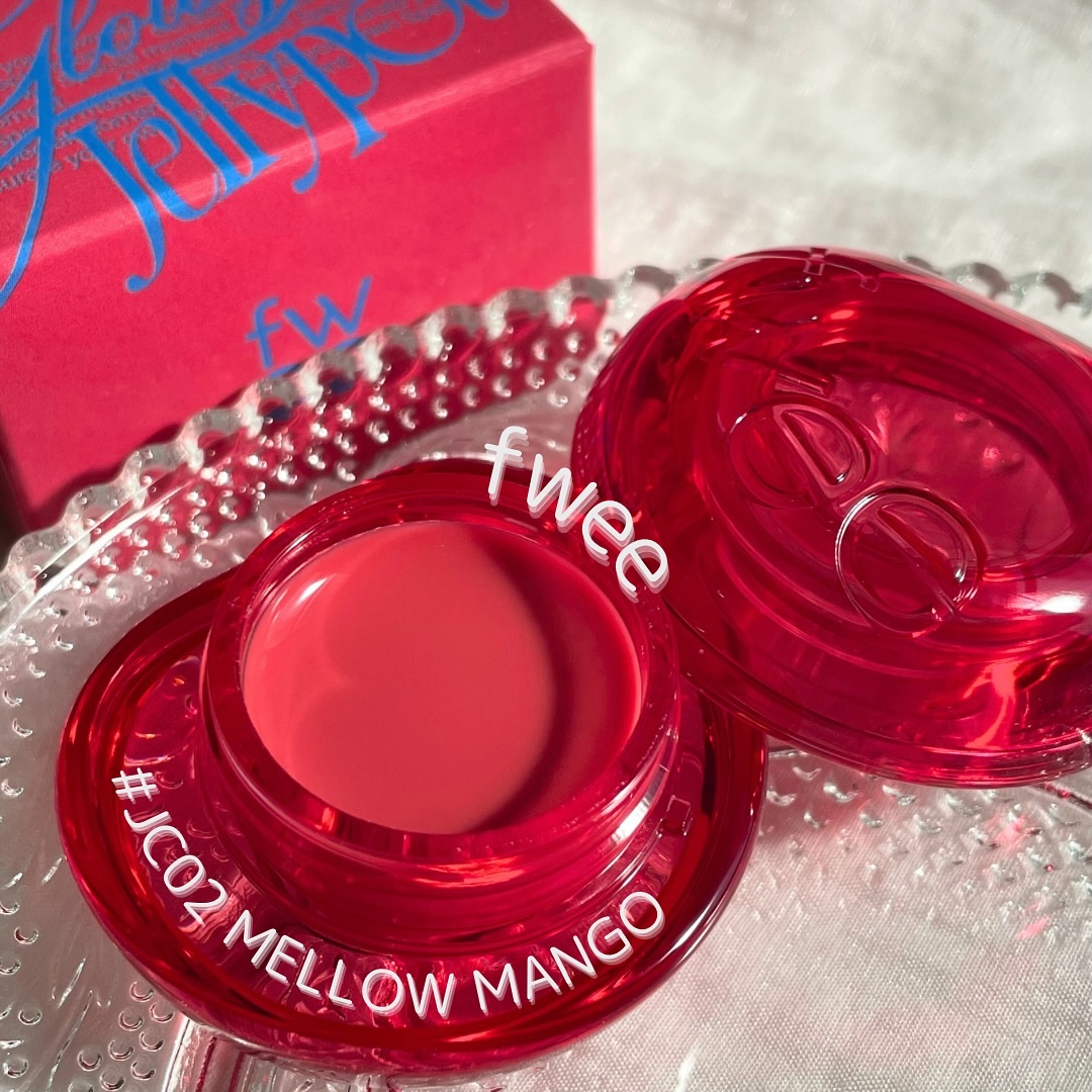 フィー リップアンドチーク グローイジェリーポット JC02 メロウマンゴー/fwee/リップグロスを使ったクチコミ（1枚目）