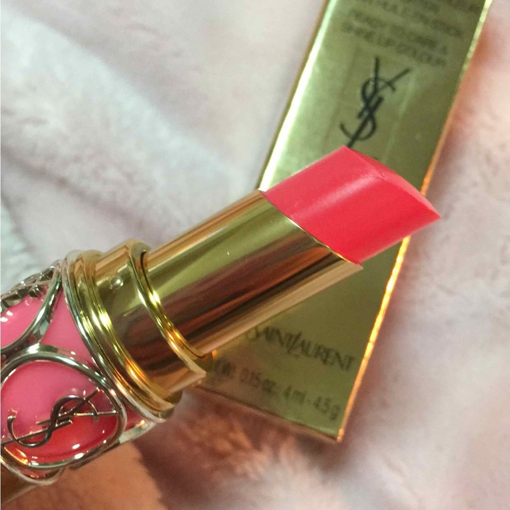 ルージュ ヴォリュプテ シャイン/YVES SAINT LAURENT BEAUTE/口紅を使ったクチコミ（2枚目）