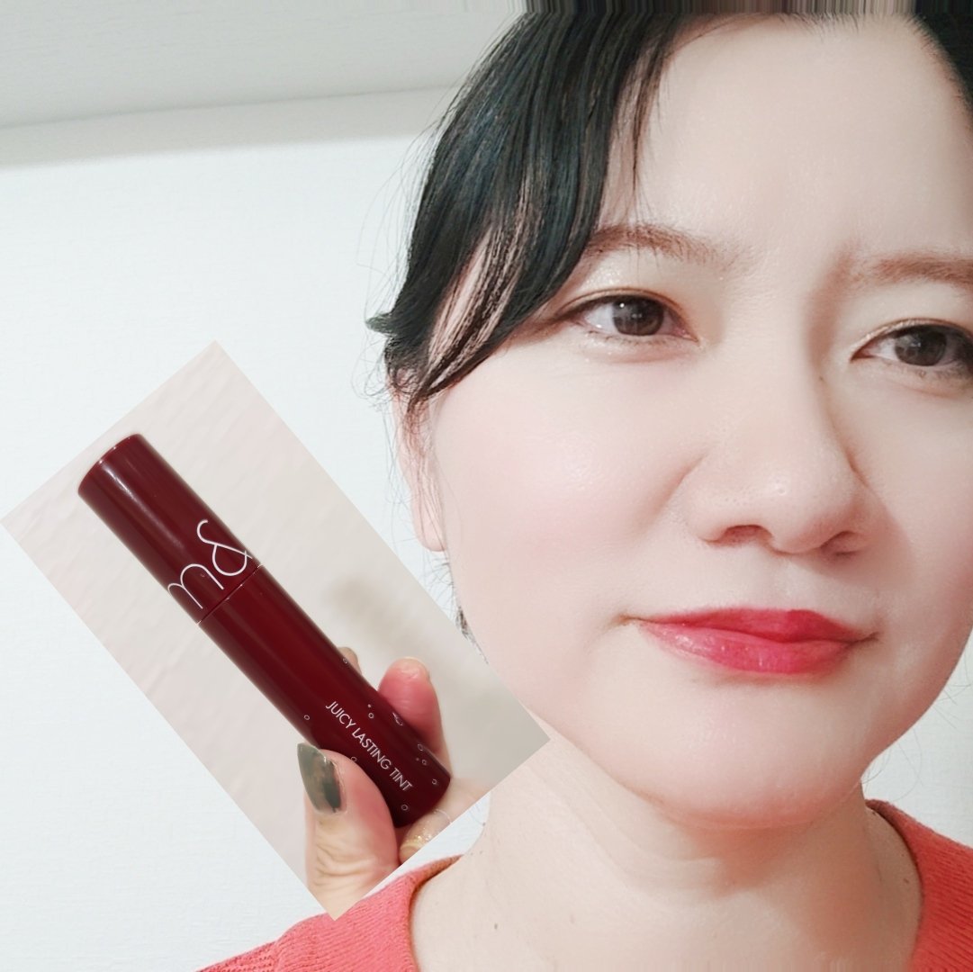 ジューシーラスティングティント 17 プラムコーク(PLUM COKE)/rom&nd/リップティントを使ったクチコミ（3枚目）