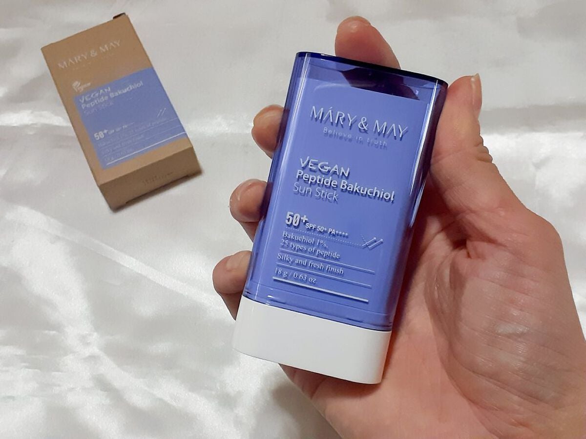 ヴィーガンペプチドバクチオールサンスティック SPF50+ PA++++/MARY&MAY/日焼け止めスティックを使ったクチコミ(2枚目)