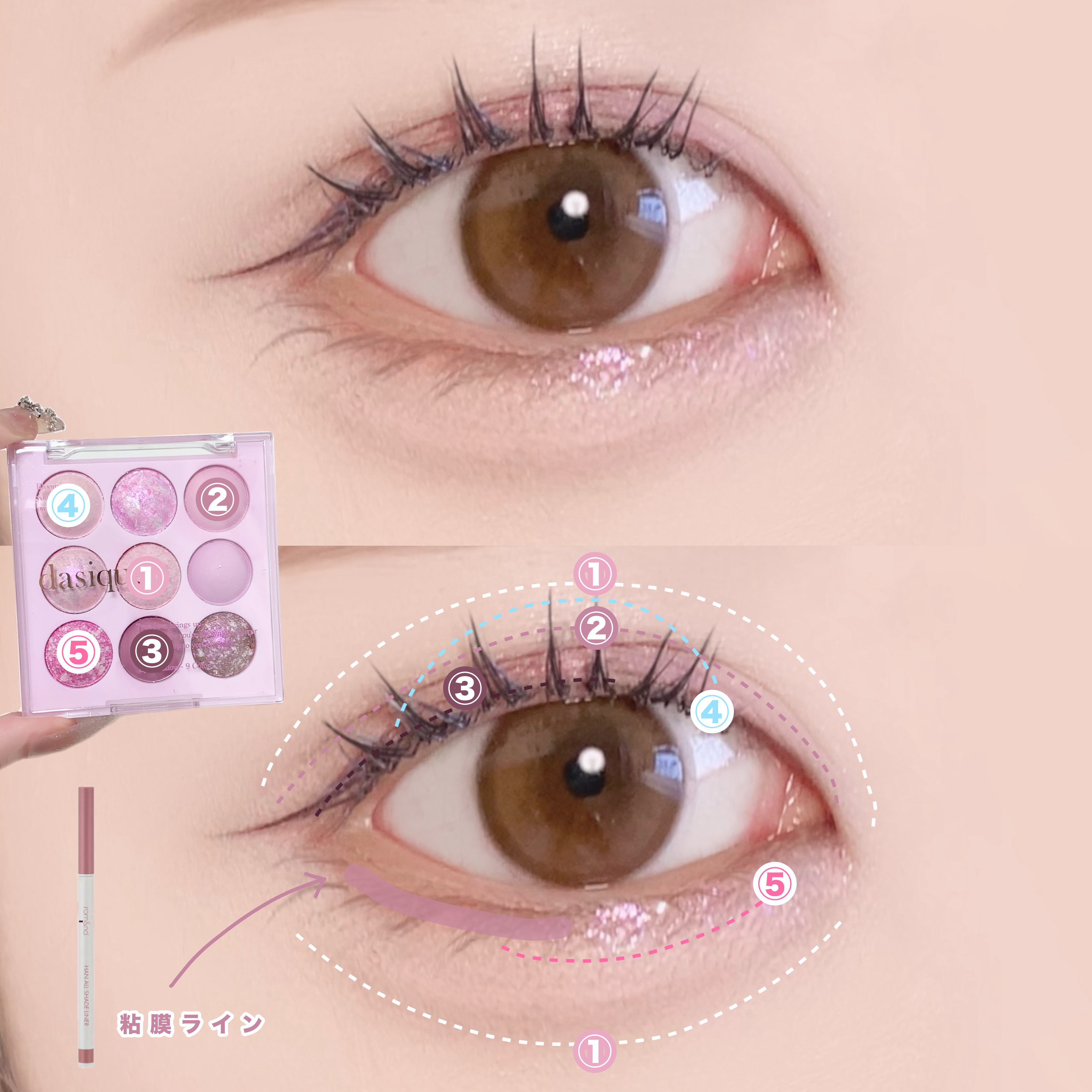 ハンオールシェードライナー/rom&nd/ペンシルアイライナーを使ったクチコミ（2枚目）