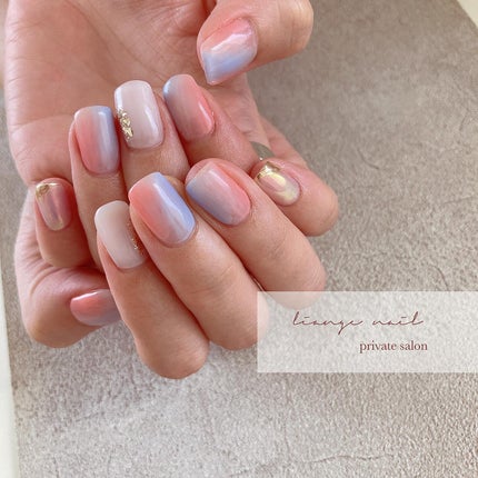 #リアンジェネイル,#柏ネイル,#ネイル,#ニュアンスネイル,#大人ニュアンスネイル,#夏ネイル,#パステルネイル,#シェルネイル,#ミラーネイルのネイルデザイン