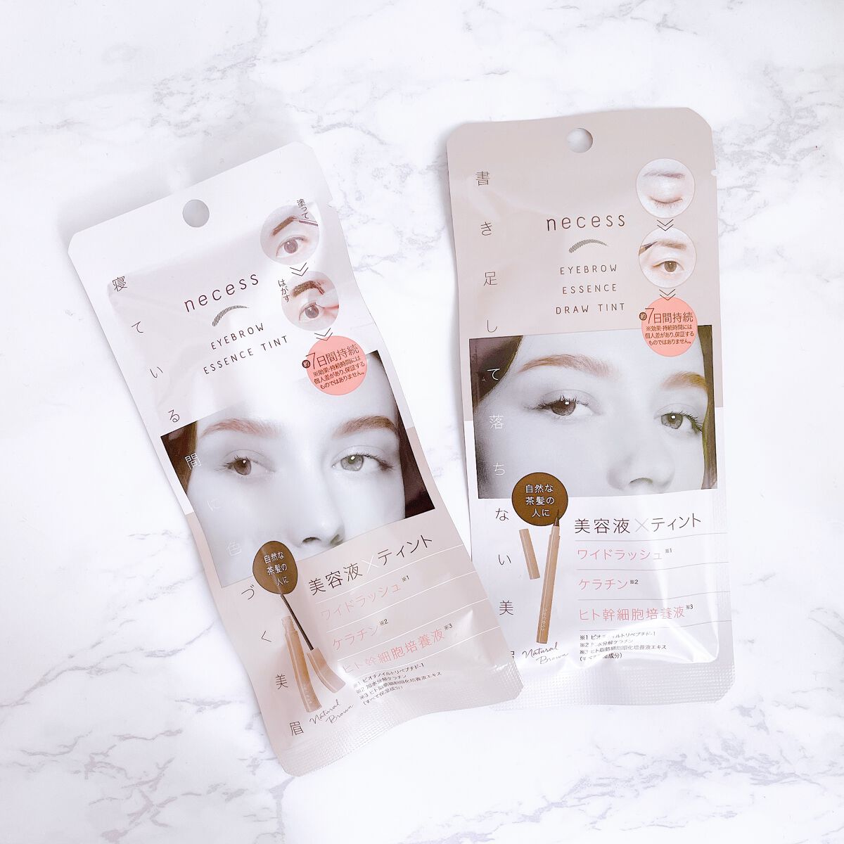 necess まゆ書き足し美容液ティント  ナチュラルブラウン/コジット/眉ティントを使ったクチコミ（1枚目）