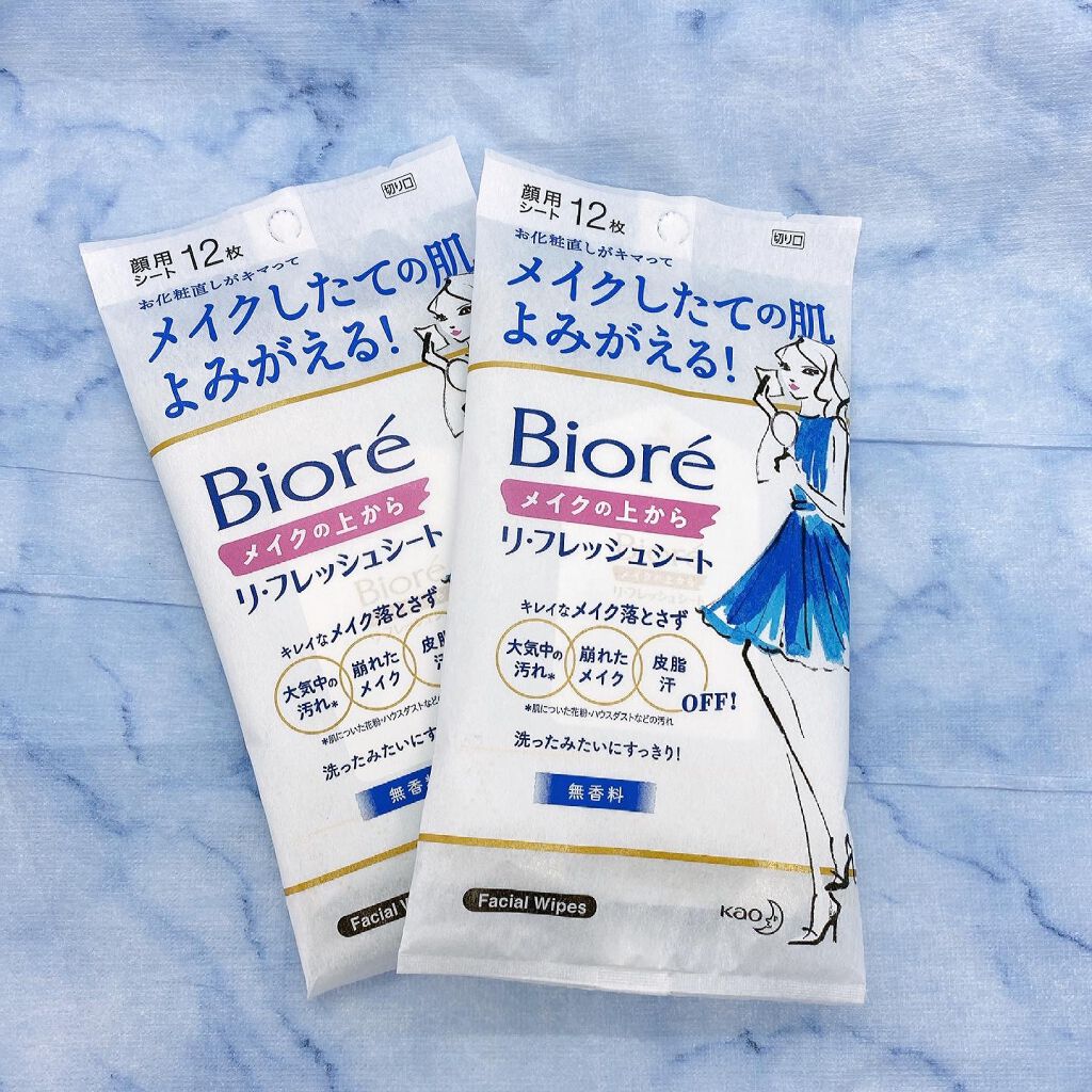 メイクの上からリフレッシュシート/ビオレ/フェイスシートを使ったクチコミ(1枚目)