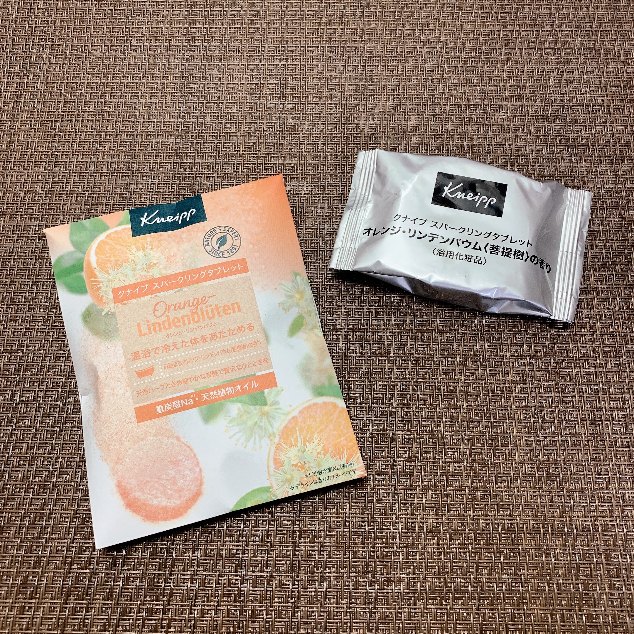 クナイプ スパークリングタブレット オレンジ・リンデンバウム ＜菩提樹＞の香り  1錠入り/クナイプ/炭酸系入浴剤を使ったクチコミ（3枚目）