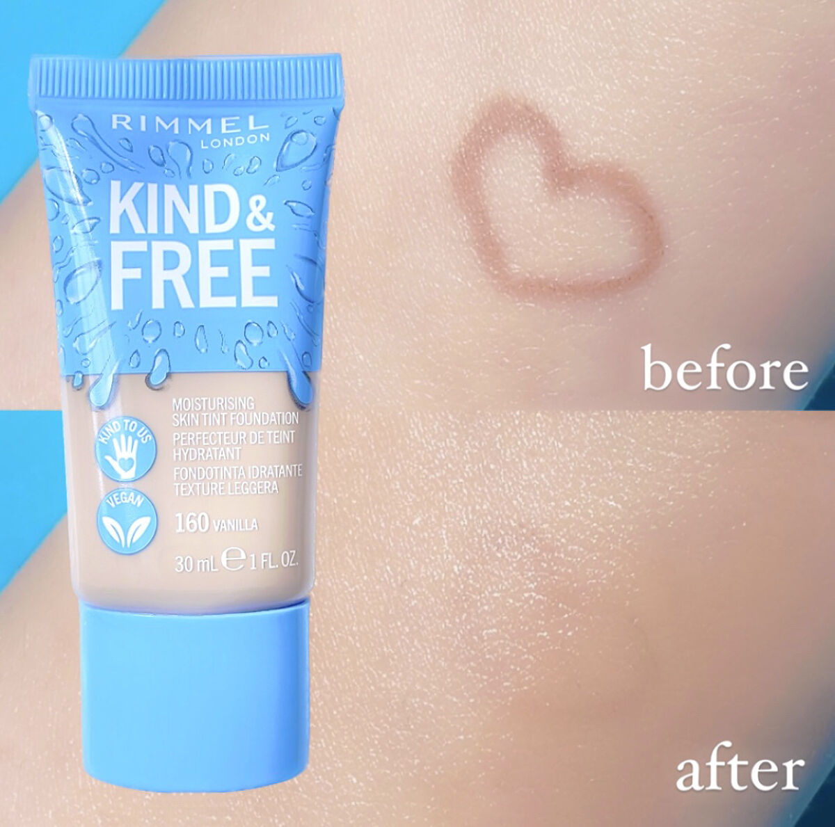 カインド&フリー モイストスキンティント/リンメル ロンドン/リキッドファンデーションを使ったクチコミ（2枚目）