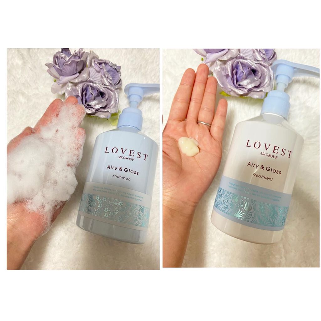 エアリーアンドグロス シャンプー／トリートメント /LOVEST by air Salon Quality Hair Care/市販シャンプーを使ったクチコミ（2枚目）
