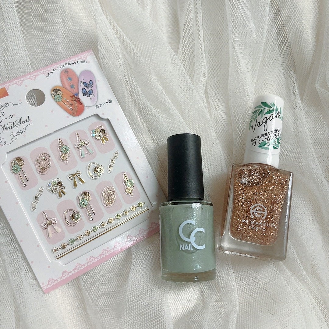 ネイルシール/セリア/ネイルシールを使ったクチコミ(2枚目)