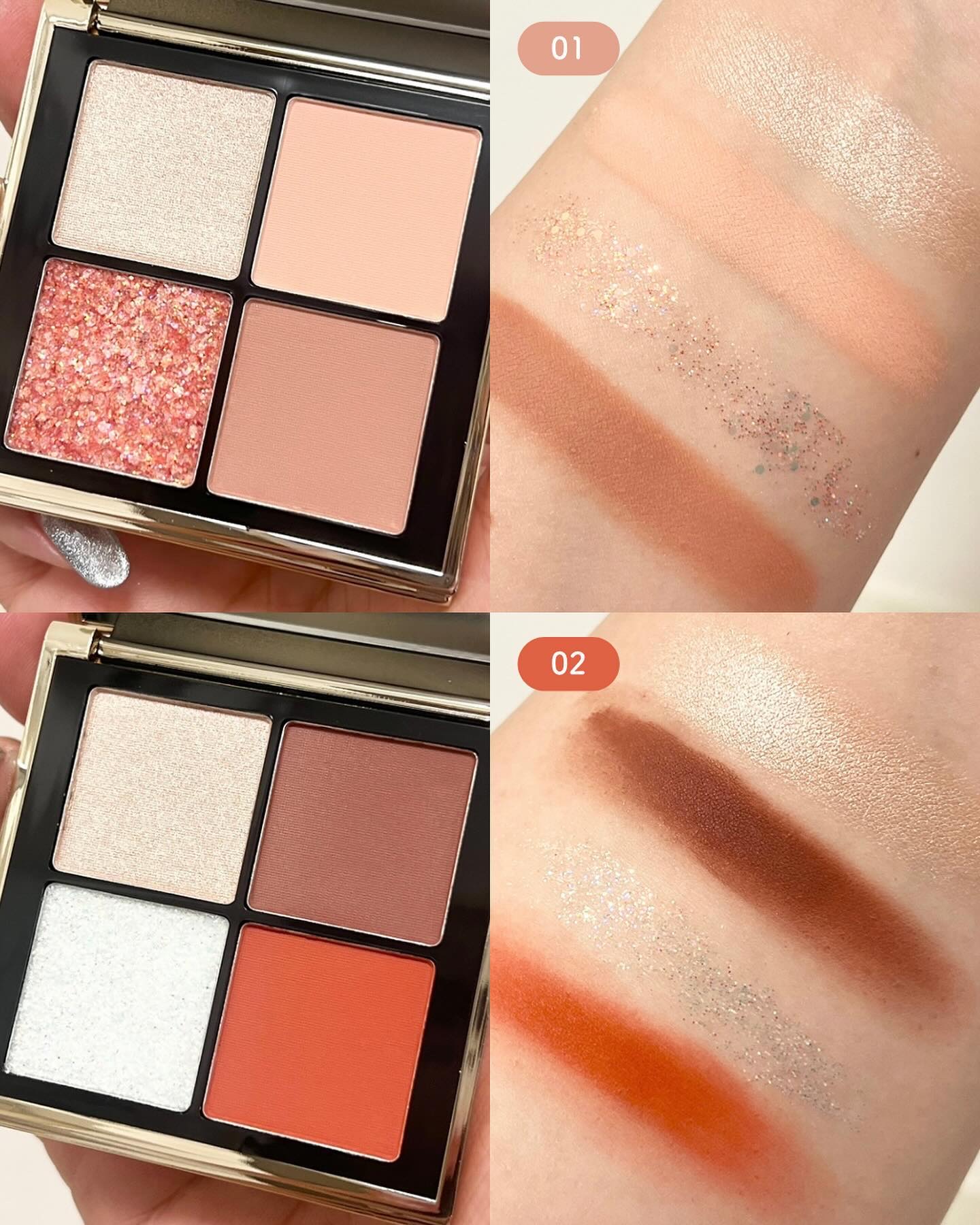 4色アイシャドウパレット 03 nudie apricot/MOKA Japan cosmetics/アイシャドウパレットを使ったクチコミ（3枚目）