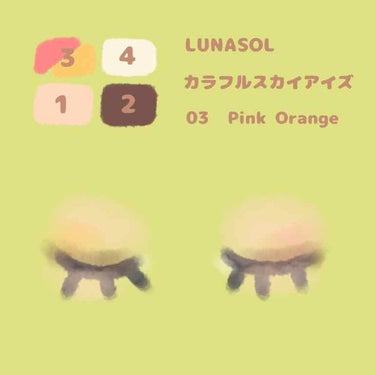 カラフルスカイアイズ/LUNASOL/パウダーアイシャドウを使ったクチコミ（1枚目）