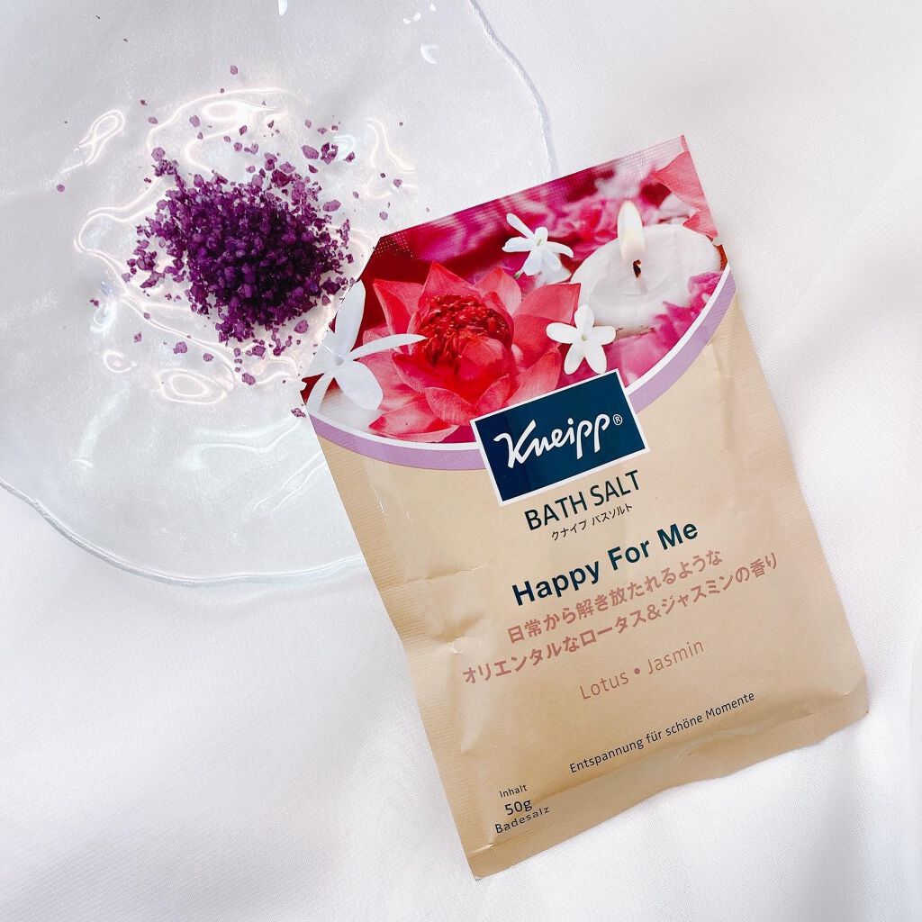 バスソルト ハッピーフォーミー ロータス&ジャスミンの香り/クナイプ/無機塩系入浴剤を使ったクチコミ(2枚目)