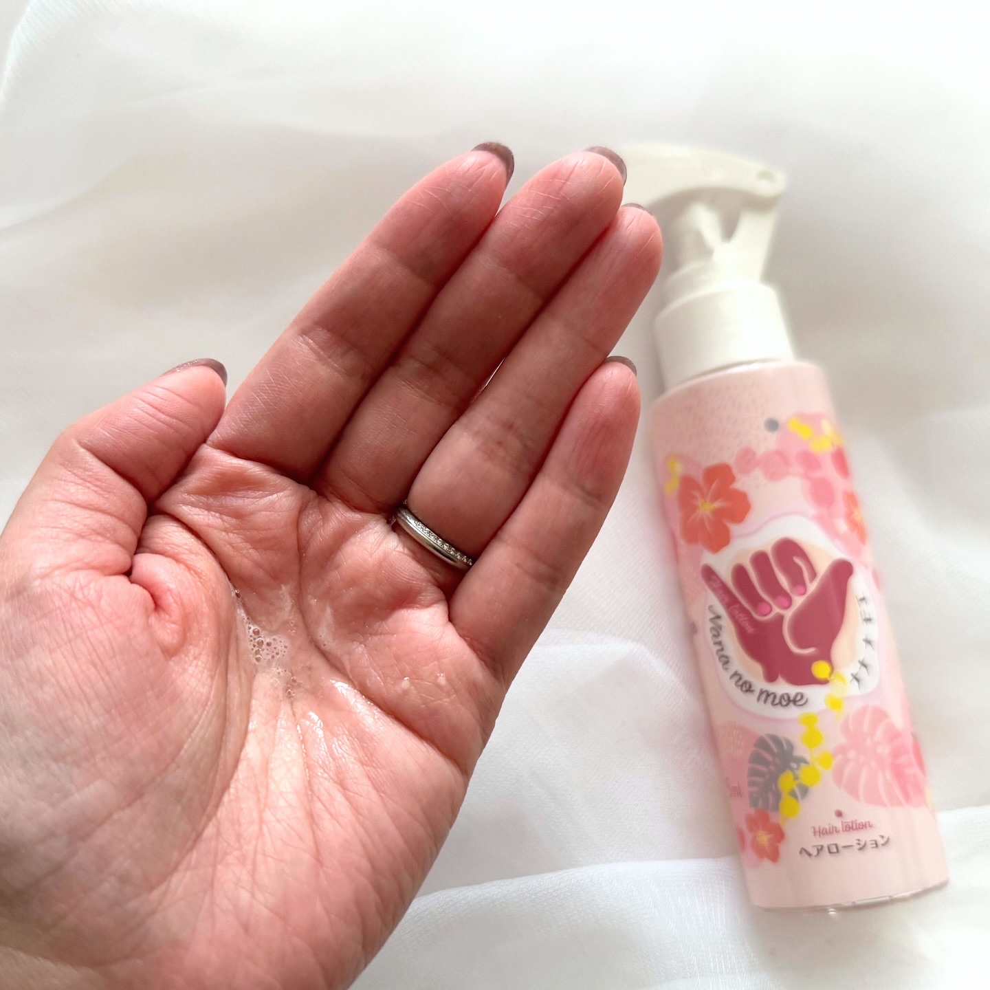 ナナナモエ　ヘアローション ジンジャーアップル/nananamoe/アウトバストリートメントを使ったクチコミ（2枚目）