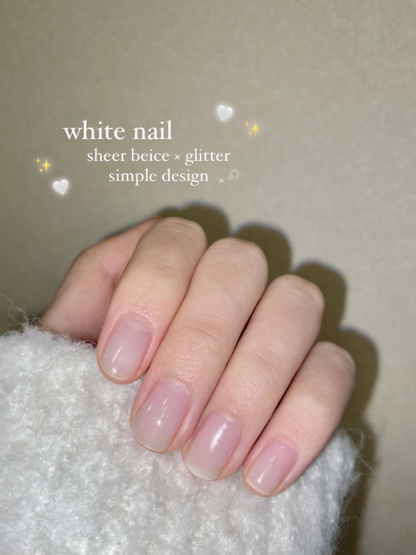 #ホワイトネイル,#乳白色ネイル,#ミルクネイル,#清潔感ネイル,#グラデーションネイル,#セルフジェルネイル,#seria_ネイル,#Seriaジェルネイル,#ダイソー_ジェルネイル,#フレンチネイル,#血色感ネイルのネイルデザイン