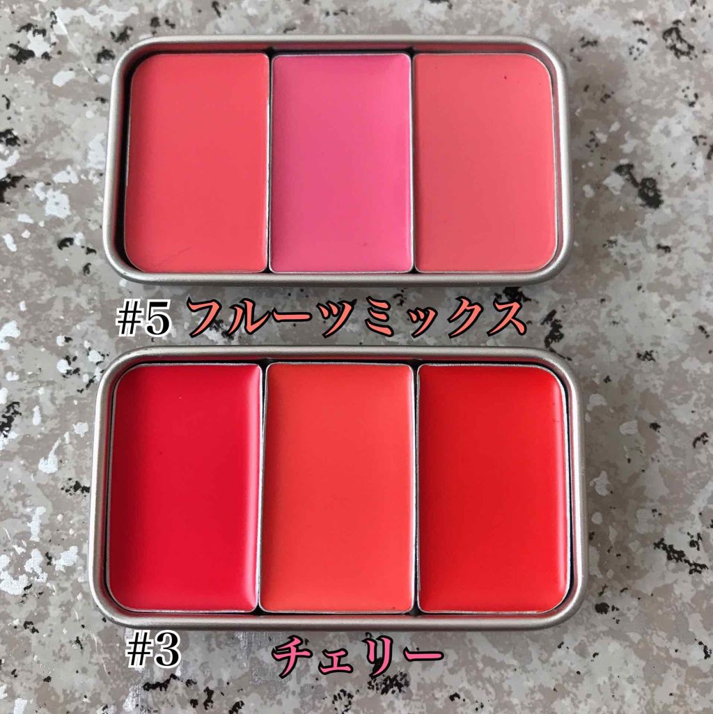 フレッシュフルーツ リップ＆チーク トリオ 5 フルーツミックス/SKINFOOD/ジェル・クリームチークを使ったクチコミ（2枚目）