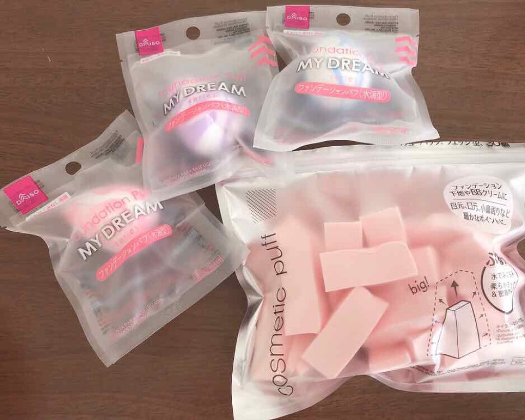 メイクアップスポンジ(バリューパック ウェッジ型 30個)/DAISO/パフ・スポンジを使ったクチコミ（2枚目）