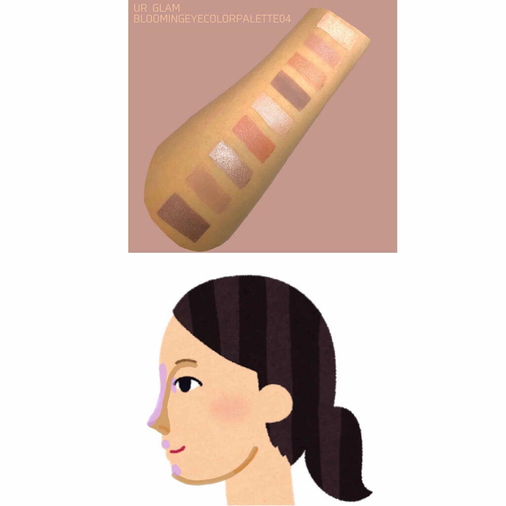 UR GLAM BLOOMING EYE COLOR PALETTE/U R GLAM/アイシャドウパレットを使ったクチコミ(4枚目)