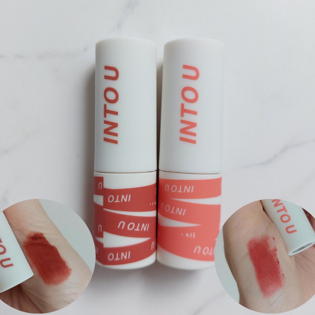 スーパーマットリップ＆チークマッド/INTO U/口紅を使ったクチコミ（1枚目）