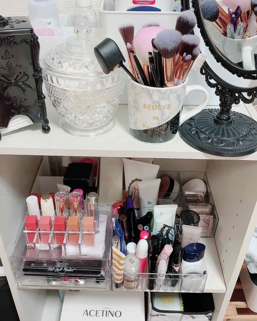 mmimi♡ on LIPS 「やっとコスメ収納できた!本当はドレッサーが欲しいけどコロナ落ち..」(1枚目)