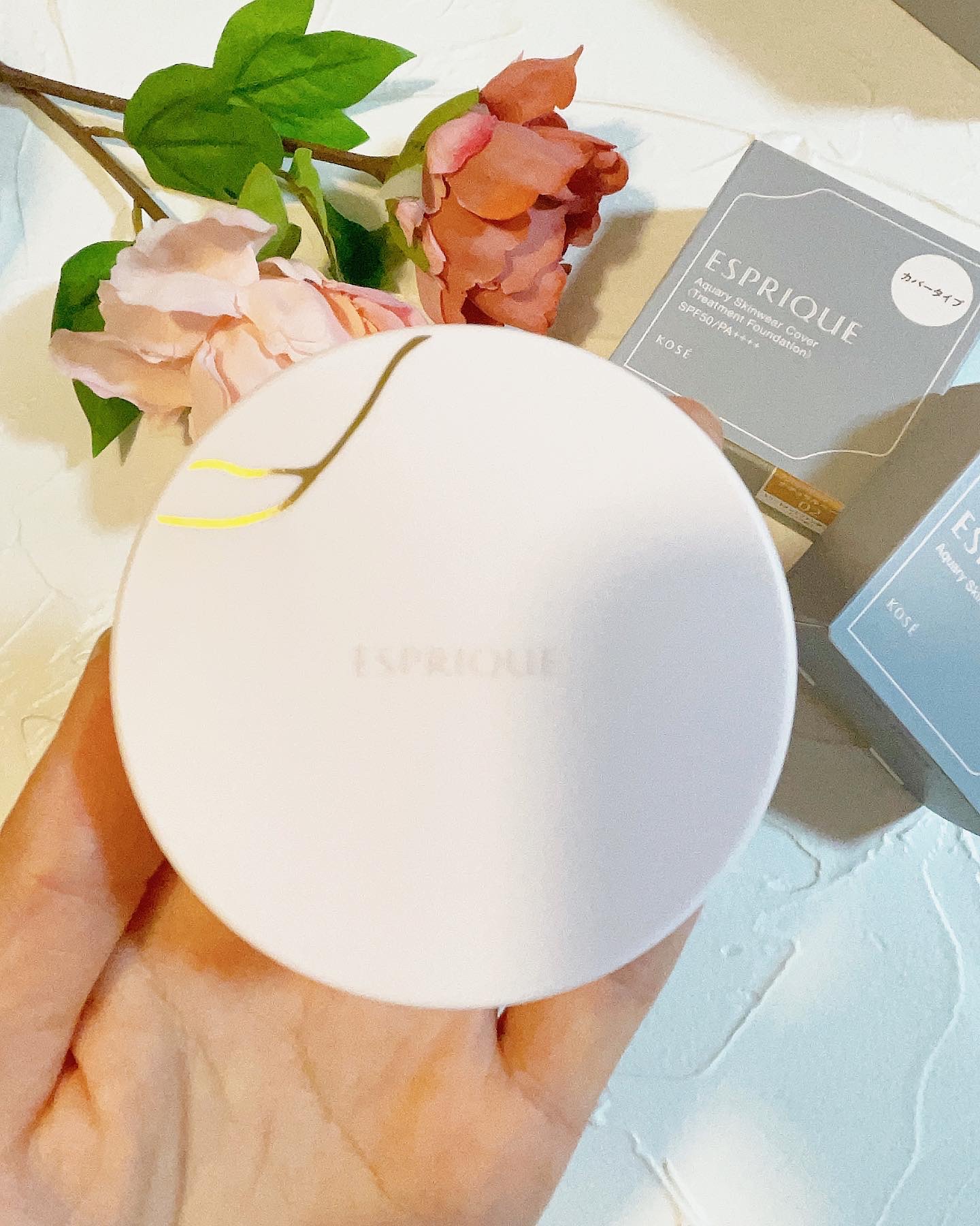 アクアリースキンウェア 02 ナチュラルベージュ/ESPRIQUE/クッションファンデーションを使ったクチコミ（3枚目）