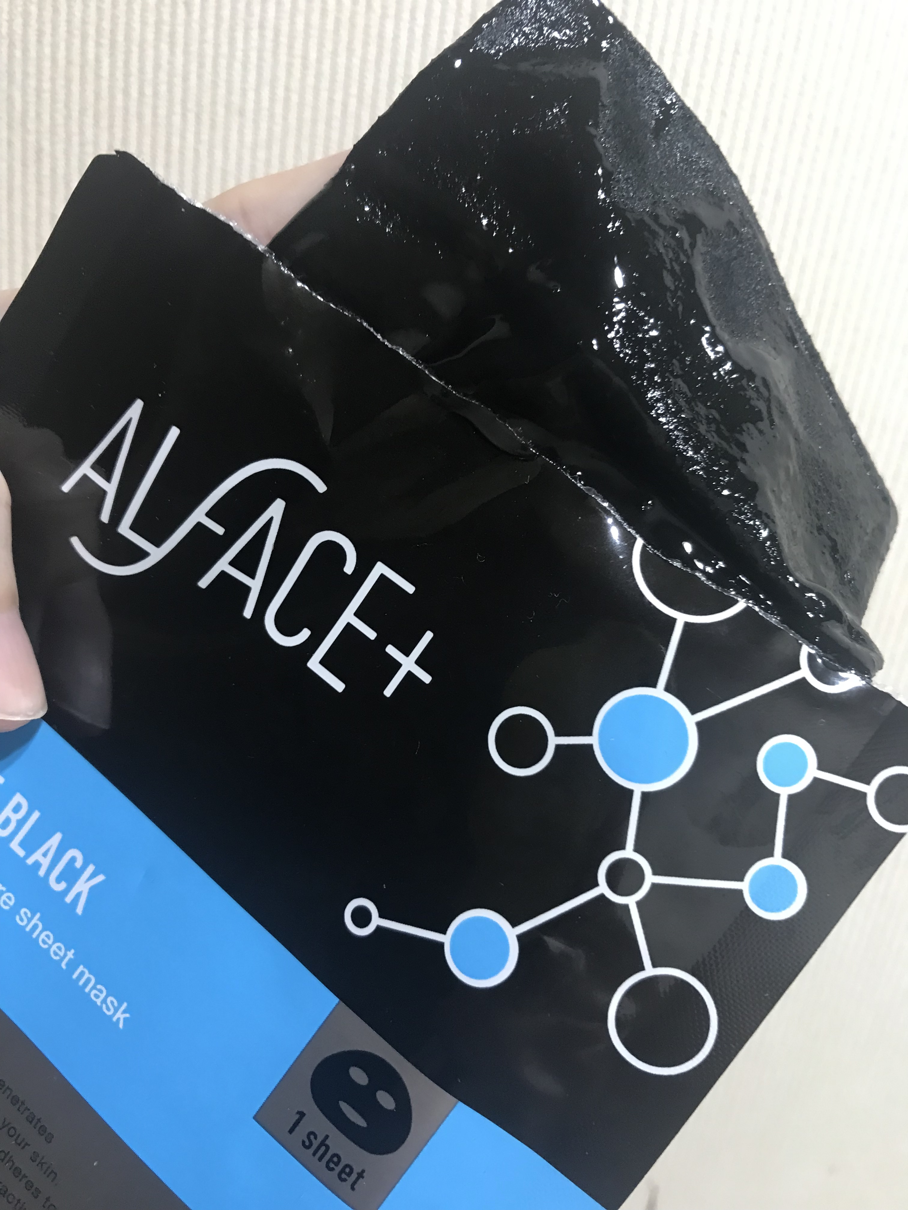 ピュアブラック アクアモイスチャー シートマスク 1枚/ALFACE+/シートマスク・パックを使ったクチコミ（3枚目）
