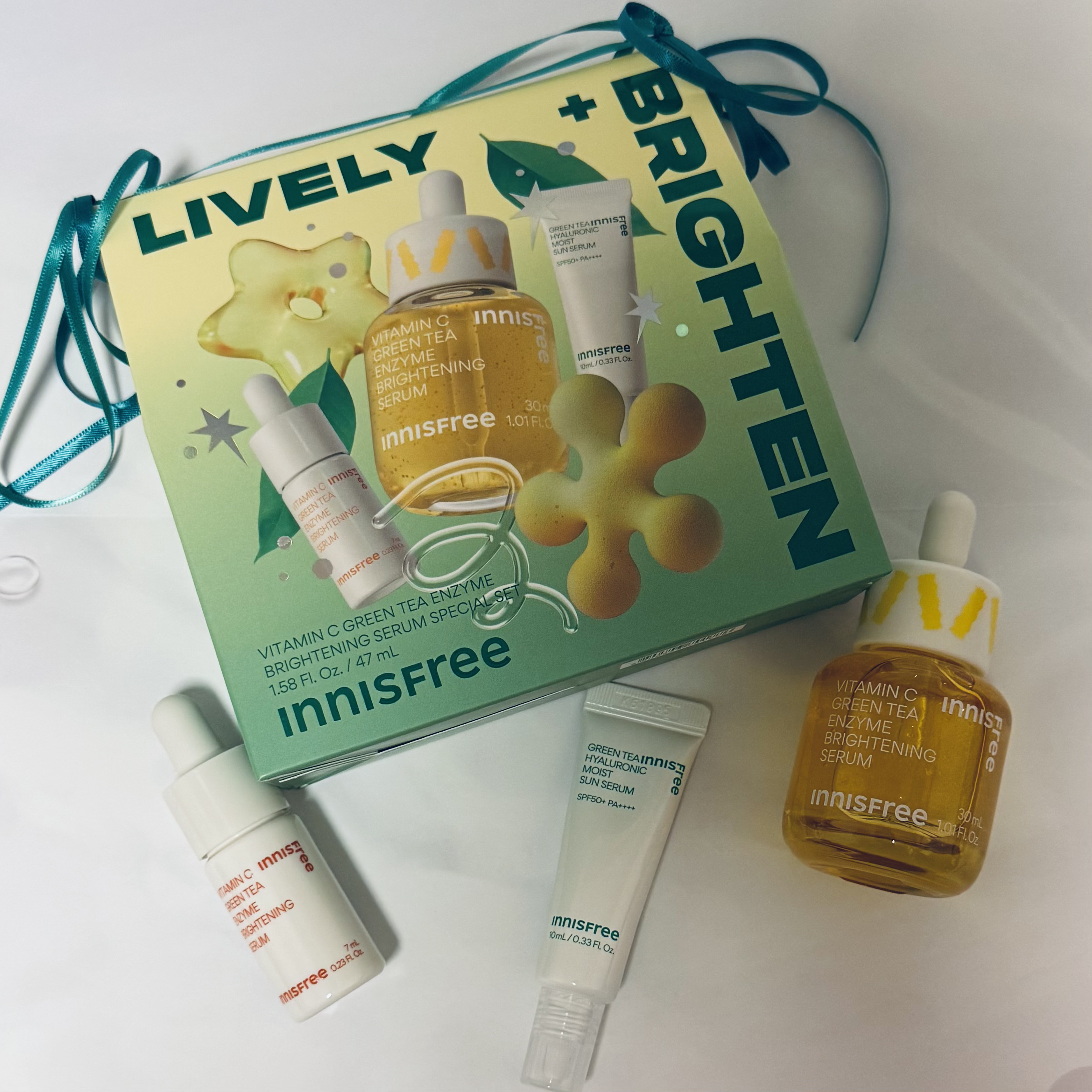 ビタC　グリーンティーエンザイム　ブライト　セラム ホリデー ビタC グリーンティーエンザイム　 ブライト セラム スペシャルセット/innisfree/美容液を使ったクチコミ（1枚目）