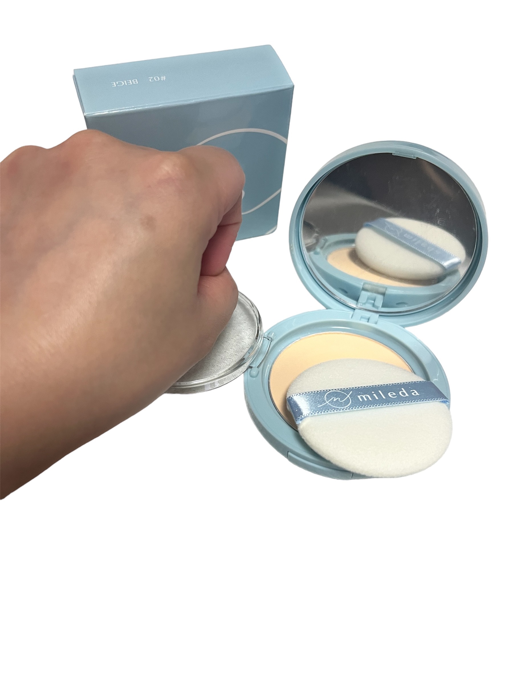 スムースフィットファンデーション ＃02 BEIGE/mileda/パウダーファンデーションを使ったクチコミ（3枚目）