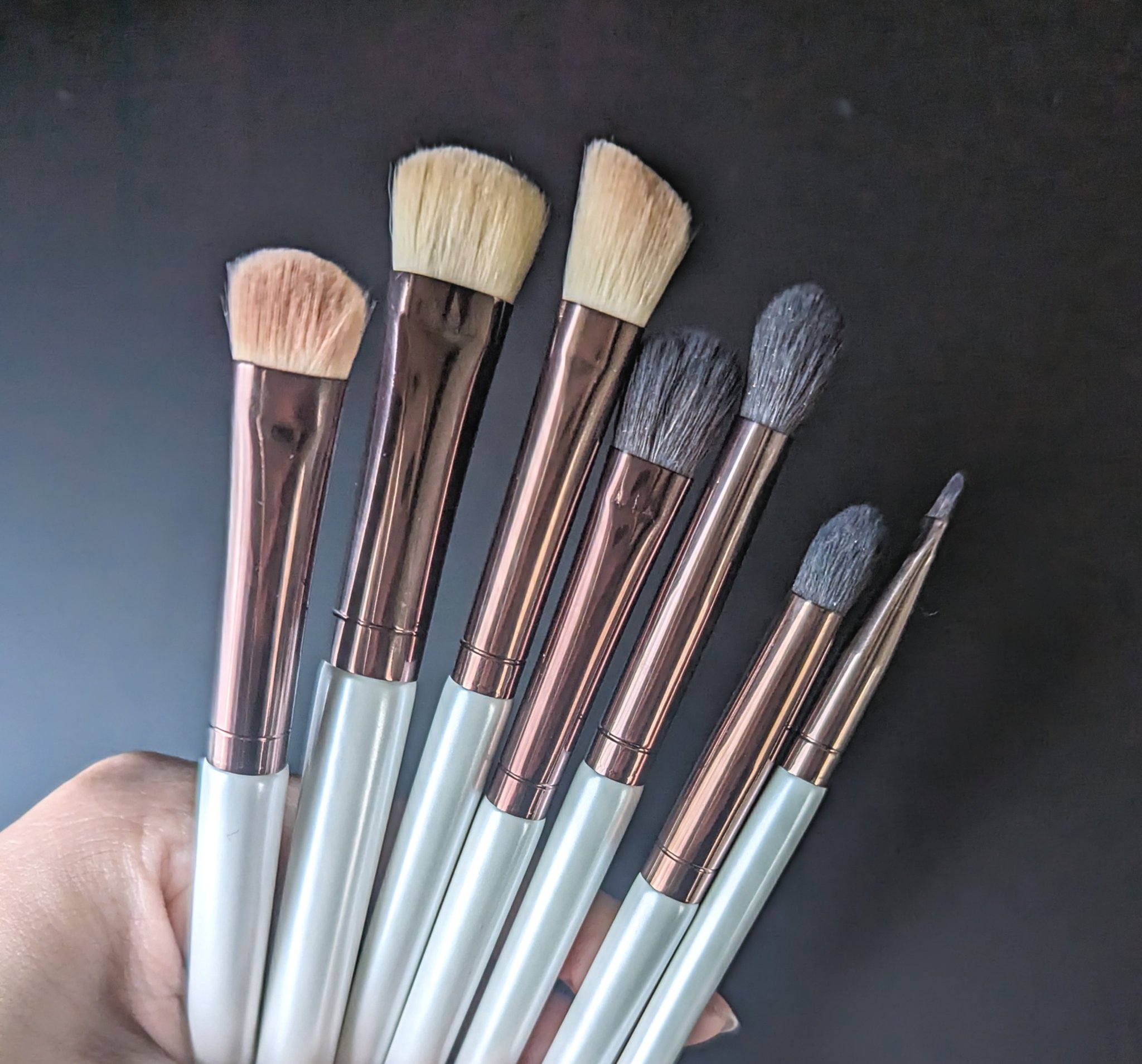 SIXPLUS ホワイトパール アイメイクブラシ 7本セット/SIXPLUS/メイクブラシを使ったクチコミ（1枚目）