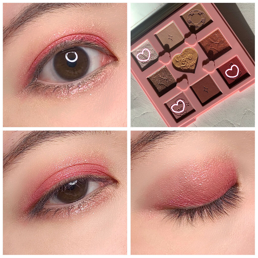 Love Bear 9色 アイシャドウパレット ストロベリーミルク/FlowerKnows/アイシャドウパレットを使ったクチコミ（2枚目）