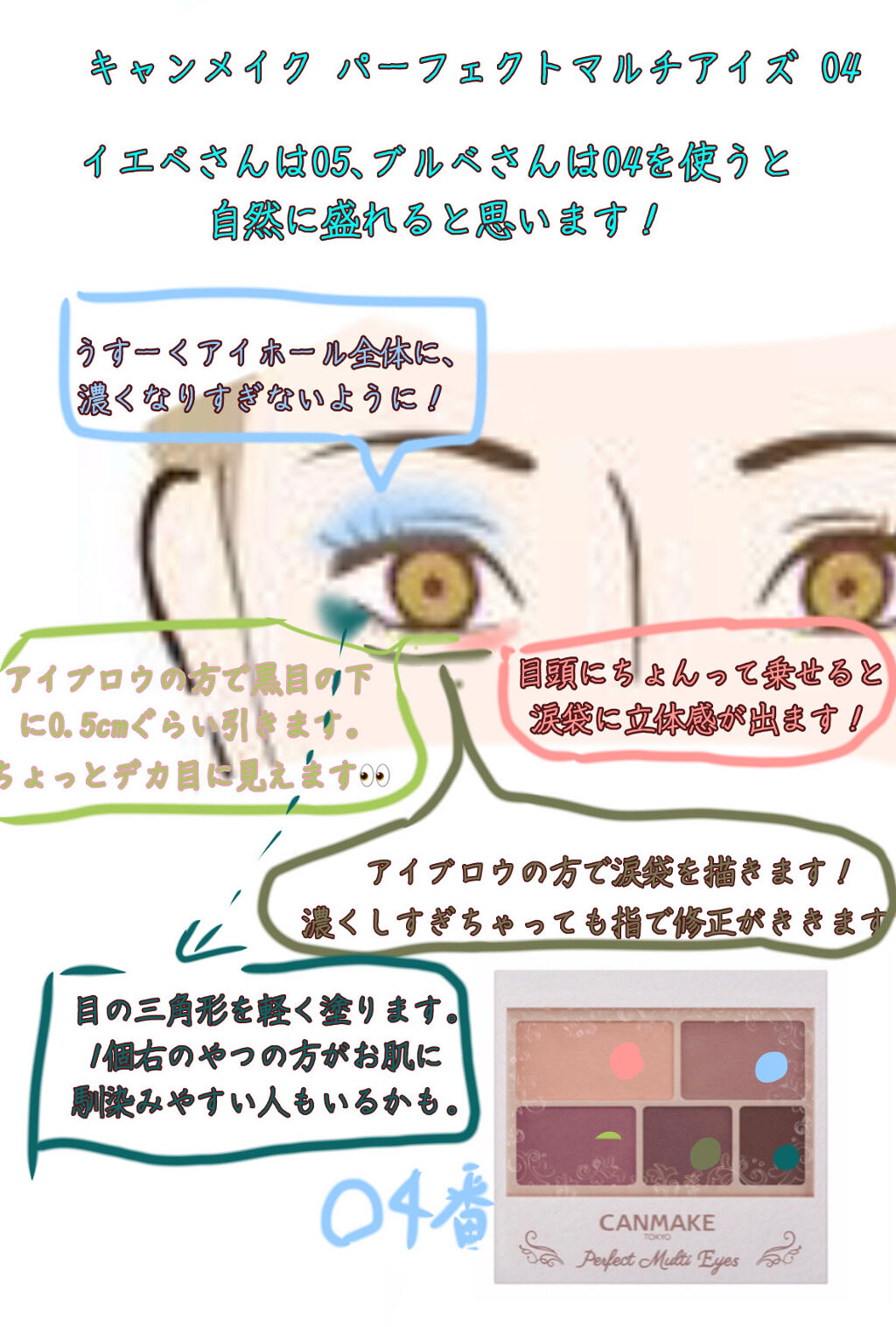 パーフェクトマルチアイズ/キャンメイク/アイシャドウパレットを使ったクチコミ（2枚目）