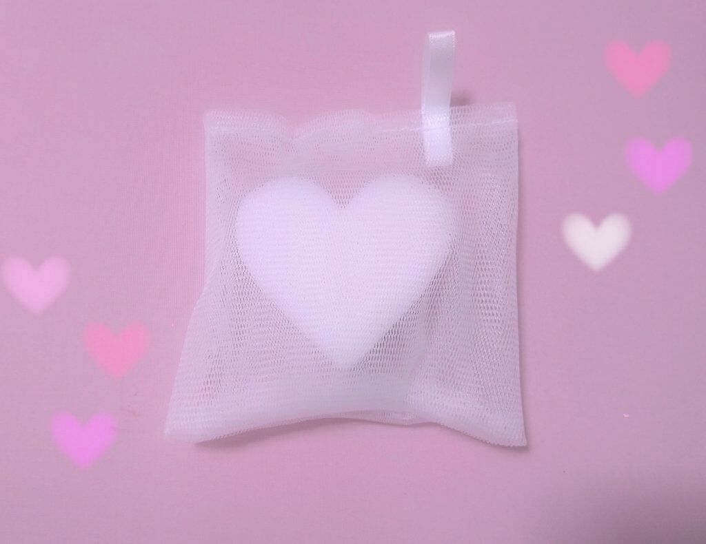 ハートスポンジ入り洗顔ネット/セリア/その他スキンケアグッズを使ったクチコミ(2枚目)