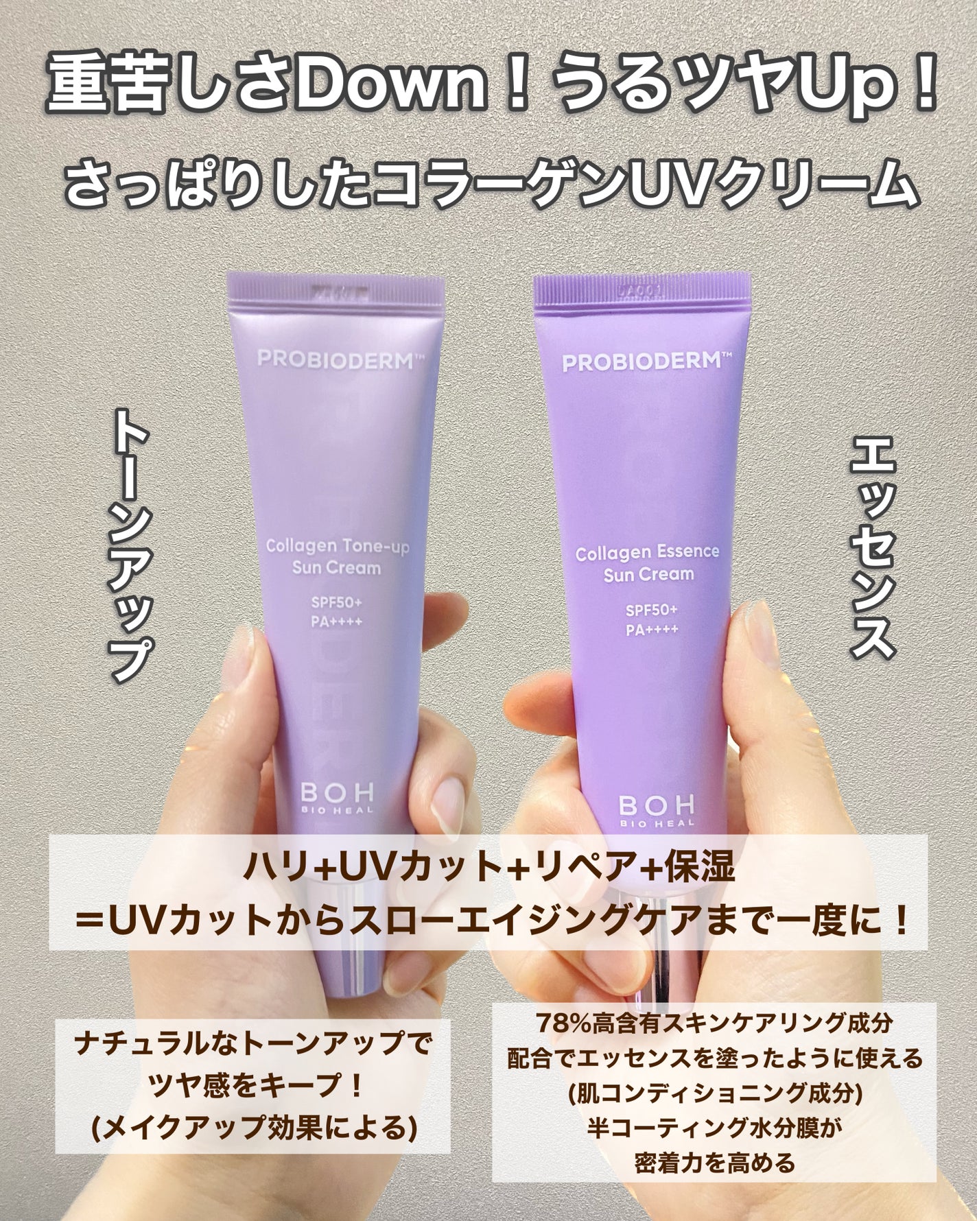 バイオヒールボ プロバイオダーム™ コラーゲン エッセンス サンクリーム/BIOHEAL BOH/日焼け止めローションを使ったクチコミ(2枚目)