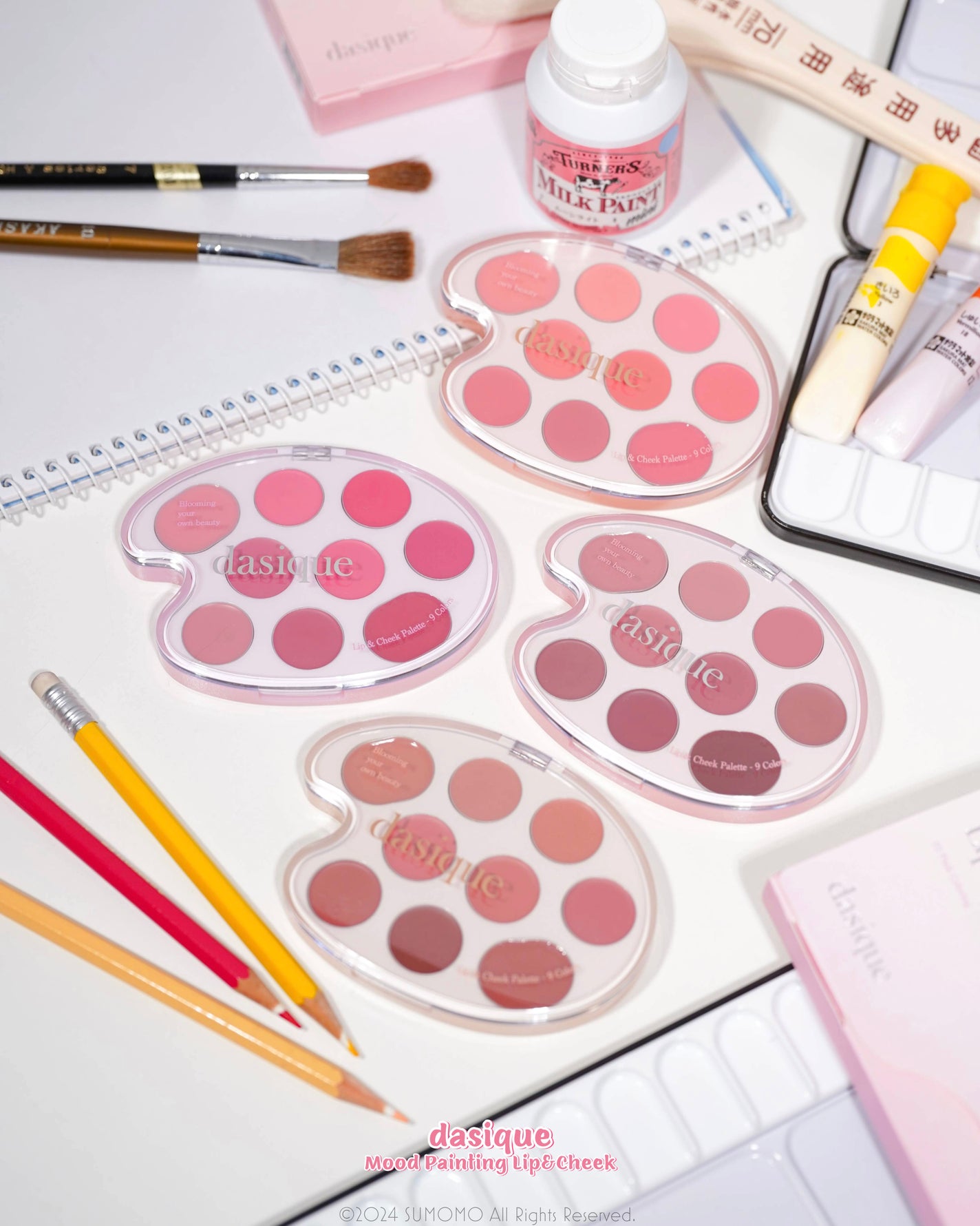 ムードペインティングリップアンドチークパレット/dasique/マルチパレットを使ったクチコミ(2枚目)