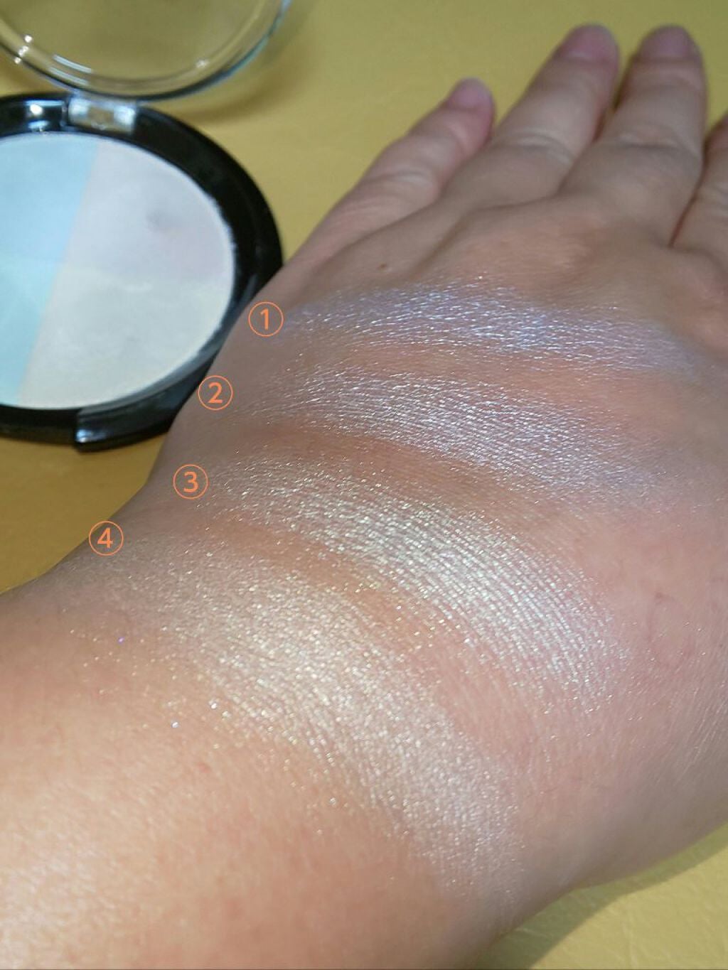 CHEER me COLOR ハイライトパウダー/セリア/パウダーハイライトを使ったクチコミ(4枚目)