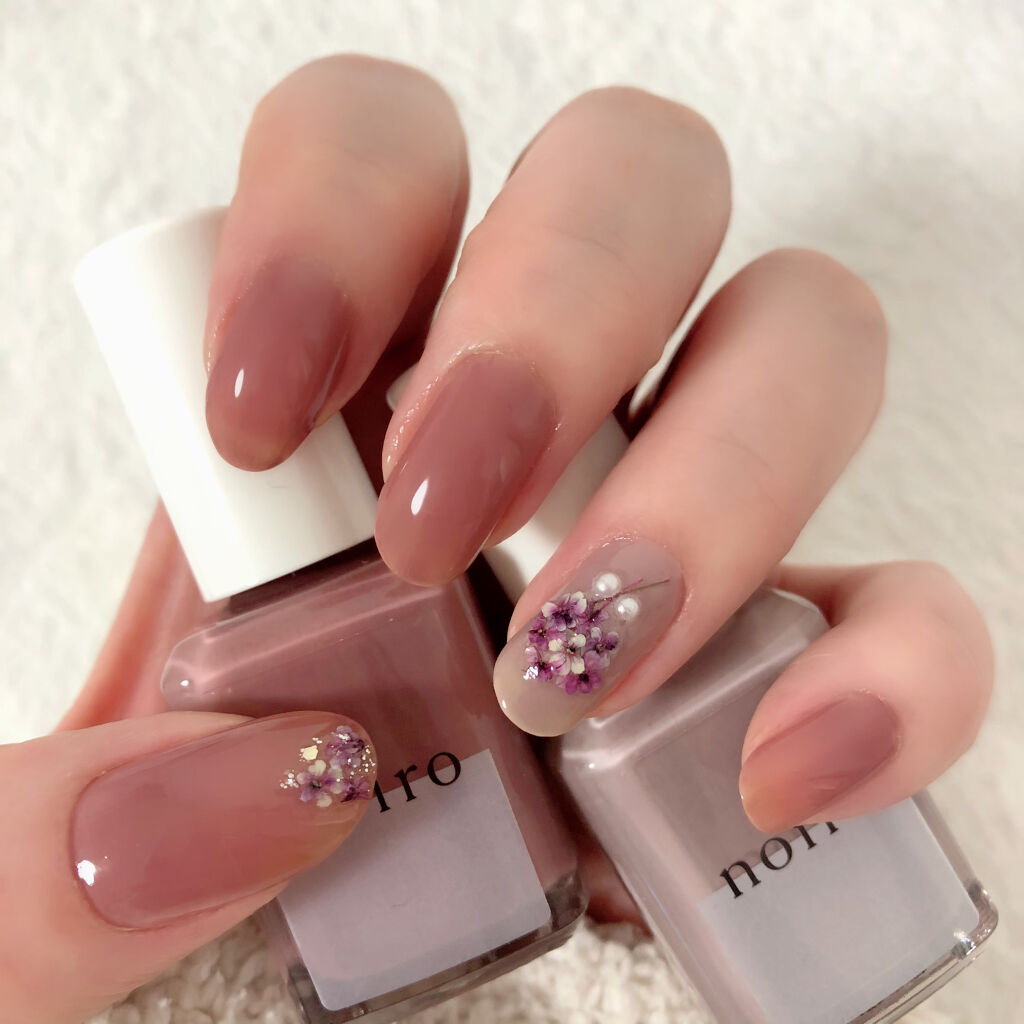 #セルフネイル,#押し花ネイルのネイルデザイン