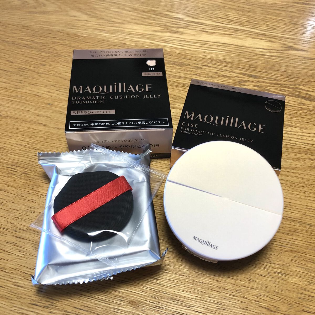 ドラマティッククッションジェリー 01　明るめ ～やや明るめの色/マキアージュ/クッションファンデーションを使ったクチコミ（1枚目）