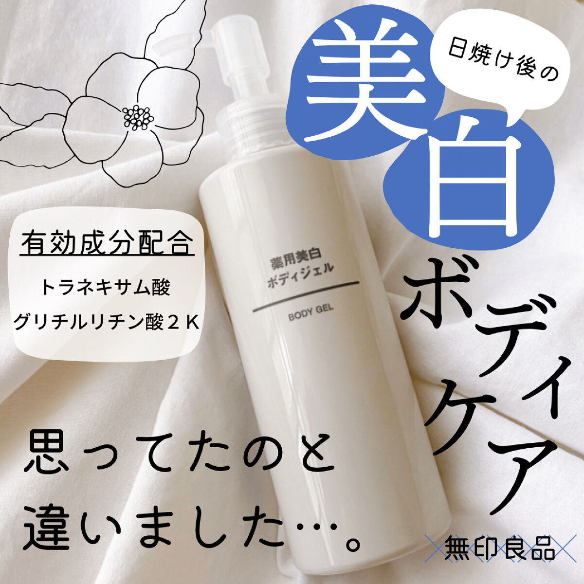 無印良品 薬用美白ボディジェルのクチコミ「ポンプタイプになった無印のボディジェル！

日焼け後のケアをしたくて購入しましたが、
想像と違.....」（1枚目）