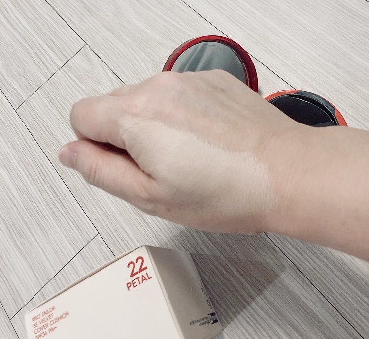 プロテーラービーベルベットカバークッション 22 ペタル/espoir/クッションファンデーションを使ったクチコミ（3枚目）